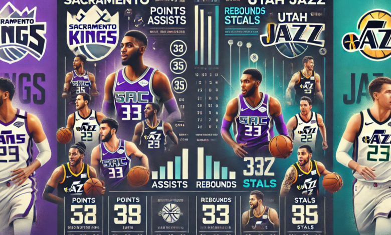 sacramento kings vs utah jazz match player stats