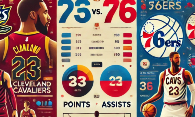 cleveland cavaliers vs 76ers match player stats